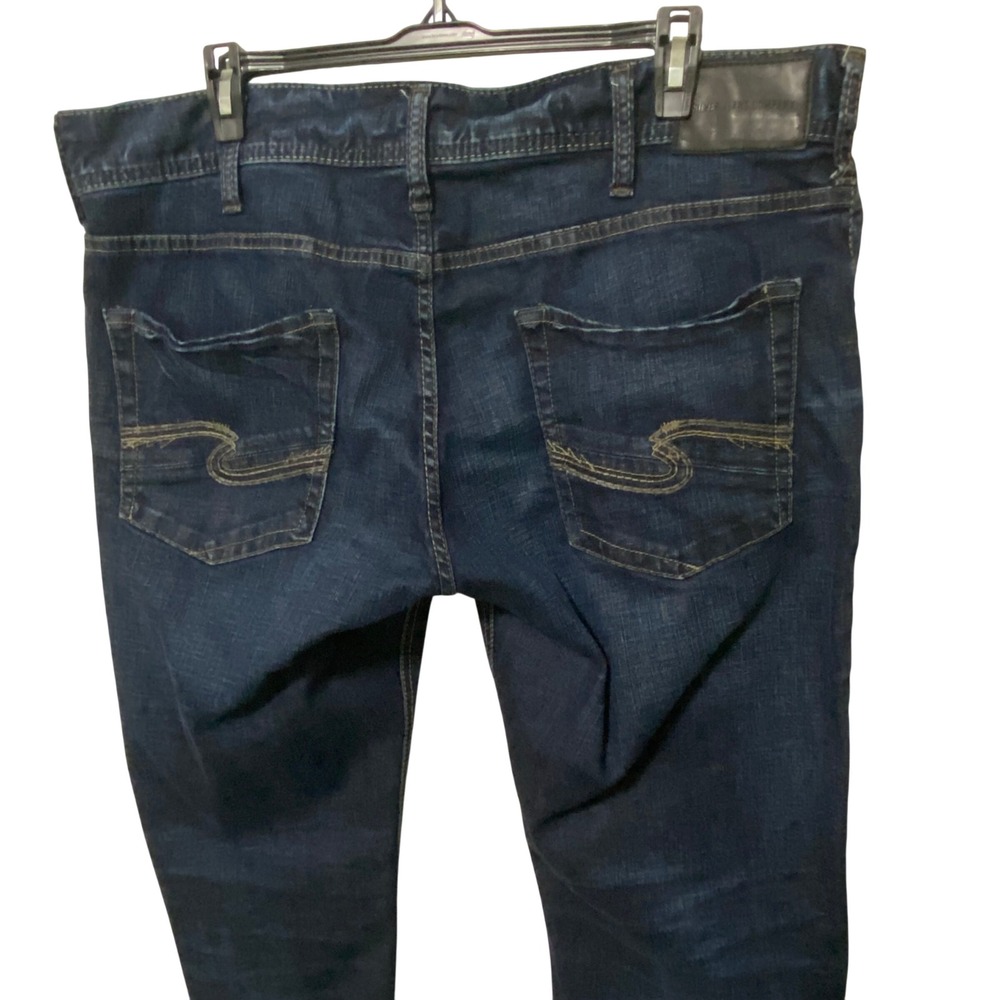Silver Jeans Allan 36x30 Modern Slim Fit Straight Leg Whiskering Urban Cowboy